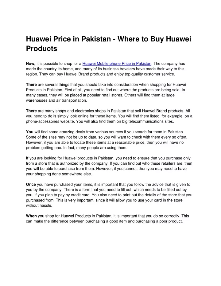 huawei price in pakistan where to buy huawei