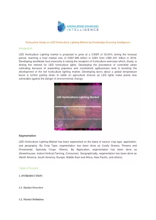 exhaustive study on led horticulture lighting