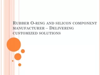 Rubber O-ring and silicon component manufacturer – Delivering customized solutions