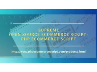 Ecommerce Software - PHP Shopping Cart Script