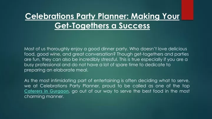 celebrations party planner making your