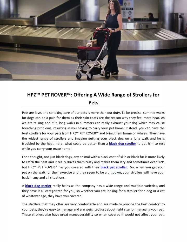 hpz pet rover offering a wide range of strollers