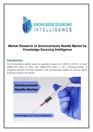Market Research of Global Amniocentesis Needle Market by Knowledge Sourcing
