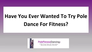 Pole Dancing For Fitness