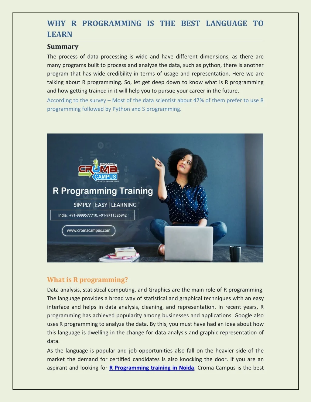 PPT - WHY R PROGRAMMING IS THE BEST LANGUAGE TO LEARN PowerPoint ...