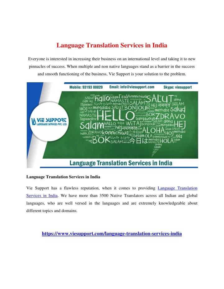 language translation services in india