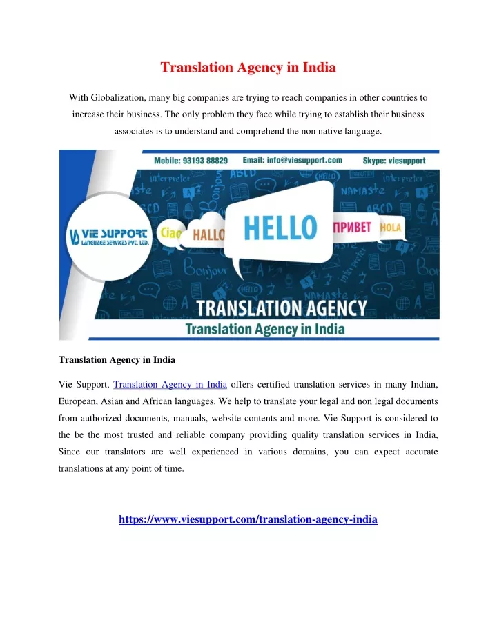 translation agency in india