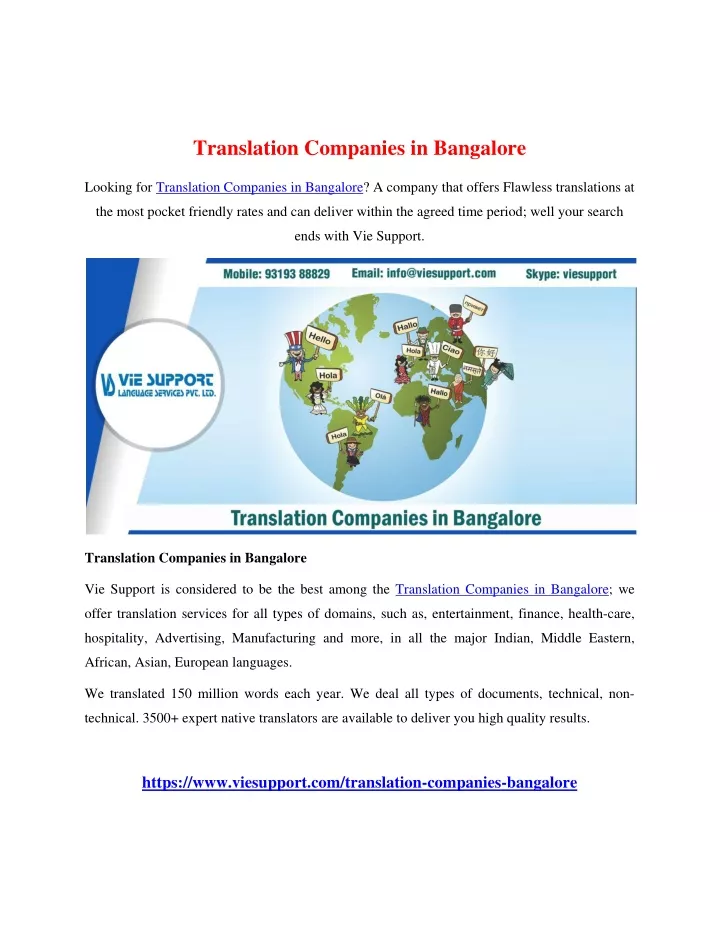 translation companies in bangalore