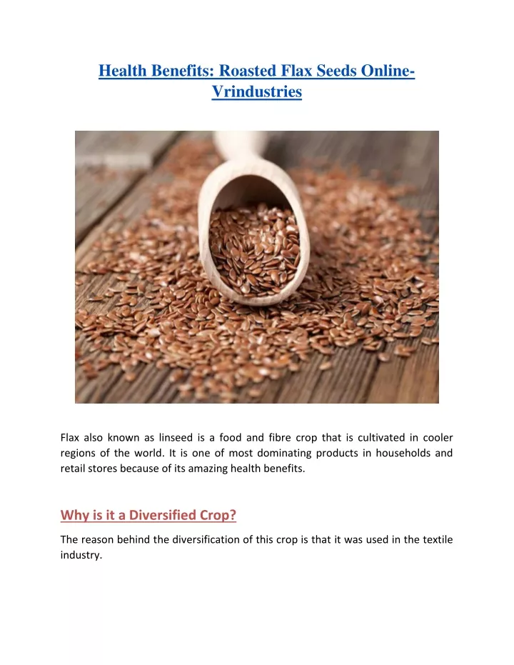 health benefits roasted flax seeds online
