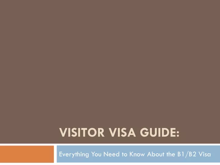 visitor visa guide