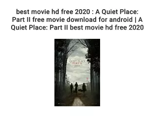a quiet place movie