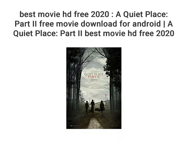 best movie hd free 2020 a quiet place best movie