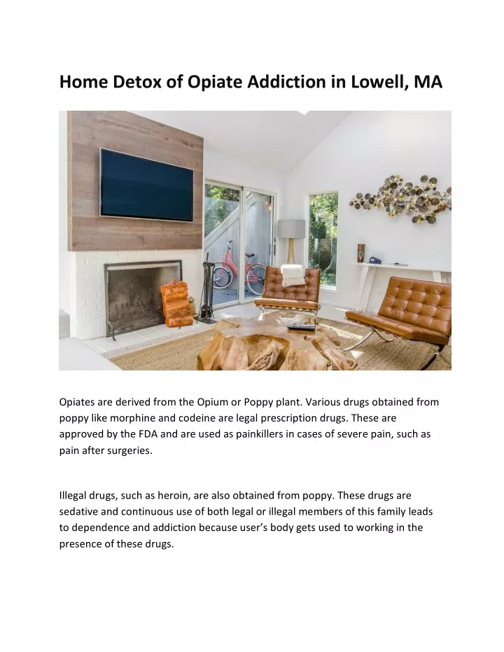 home detox of opiate addiction in lowell ma