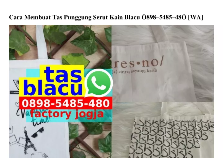 cara membuat tas punggung serut kain blacu