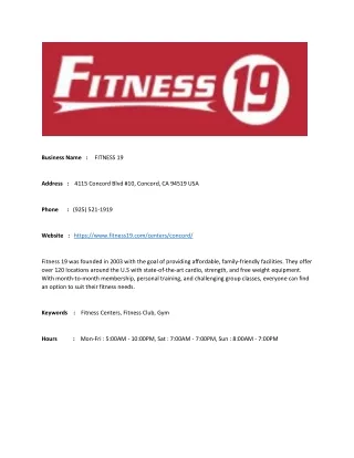 FITNESS 19