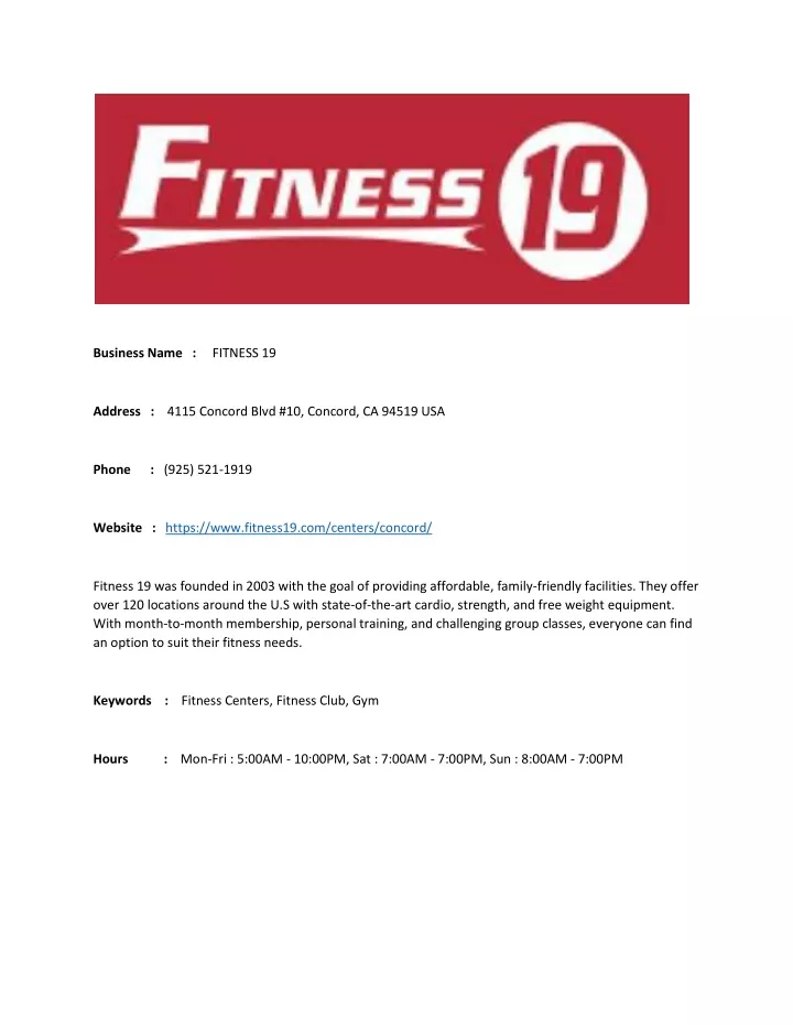 business name fitness 19