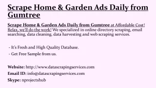 scrape home garden ads daily from gumtree