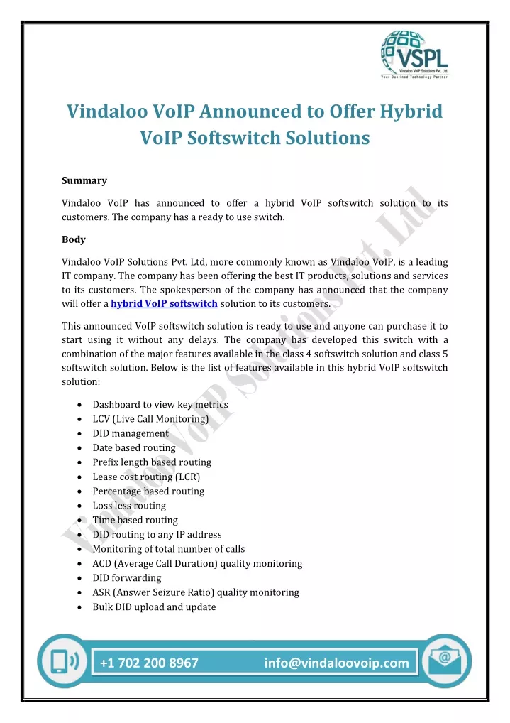 vindaloo voip announced to offer hybrid voip