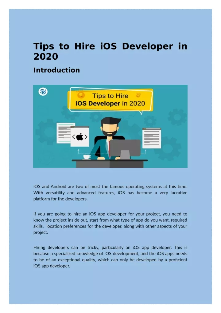 tips to hire ios developer in 2020