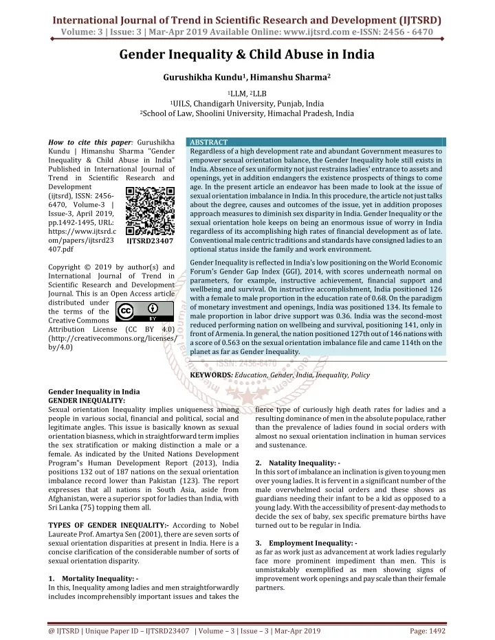 international journal of trend in scientific