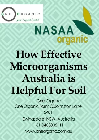 How Effective Microorganisms Australia is Helpful For Soil