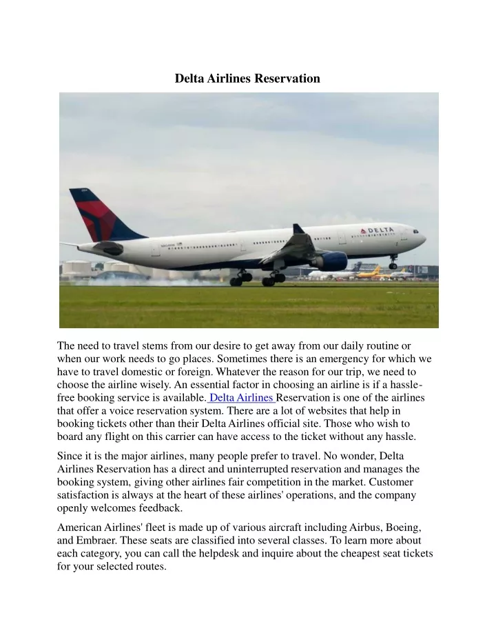delta airlines reservation