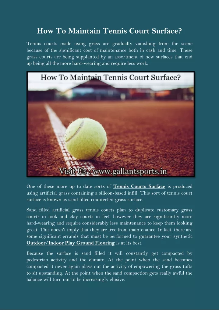 how to maintain tennis court surface