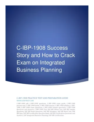 C-IBP-1908 Success Story and How to Crack Exam on Integrated Business Planning