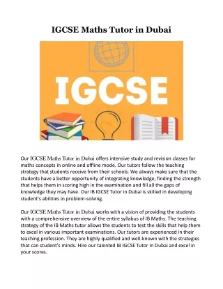 IGCSE Maths Tutor in Dubai
