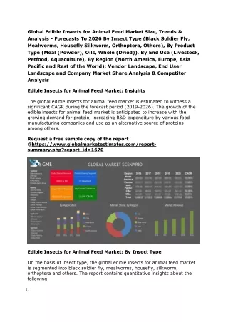 Global Edible Insects for Animal Feed Market Size, Trends & Analysis - Forecasts To 2026