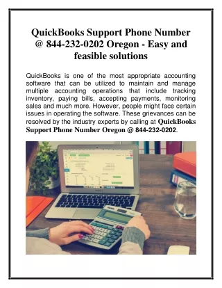 QuickBooks  Support Phone Number Washington  1-844-232-0202