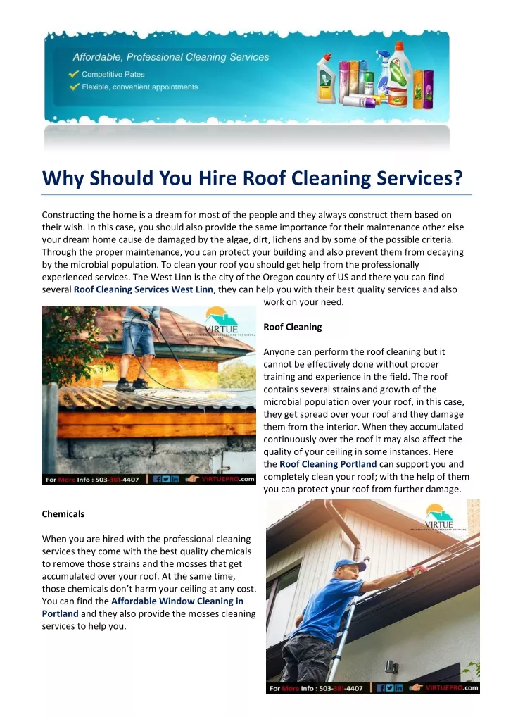 why should you hire roof cleaning services