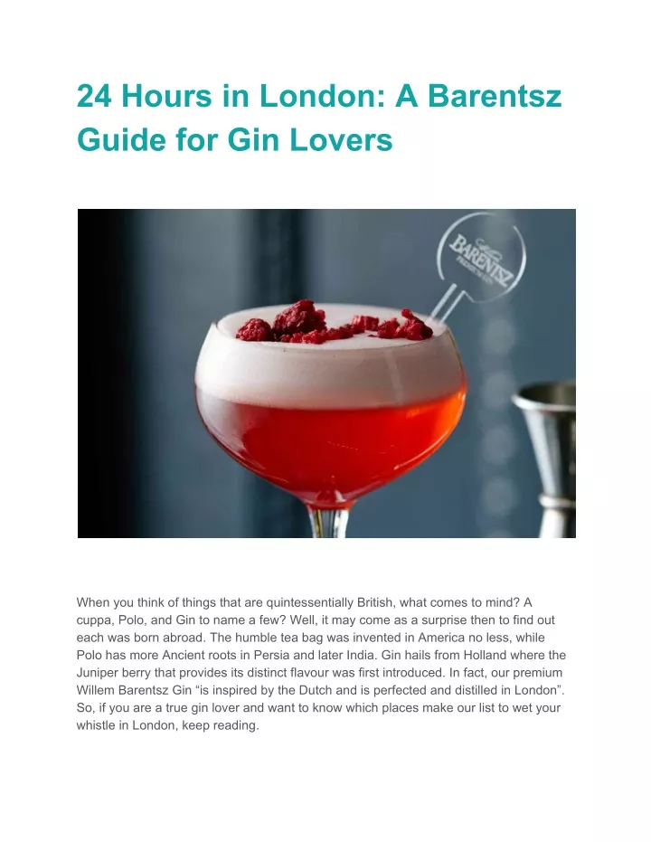 24 hours in london a barentsz guide for gin lovers