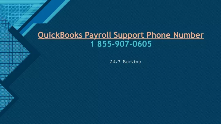 quickbooks payroll support phone number 1 855 907 0605