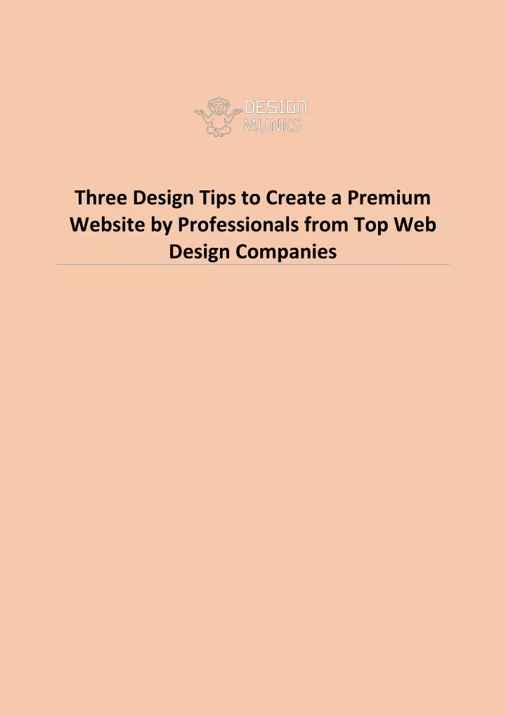 three design tips to create a premium website