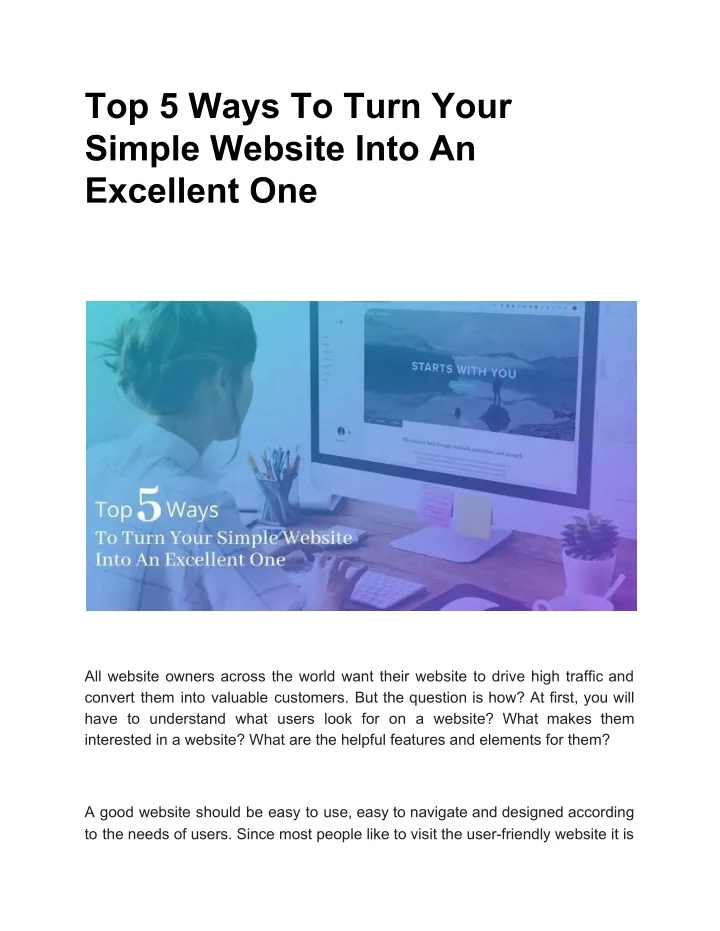 top 5 ways to turn your simple website into