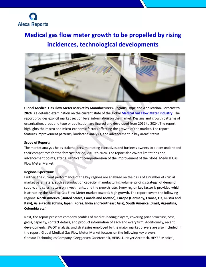 medical gas flow meter growth to be propelled