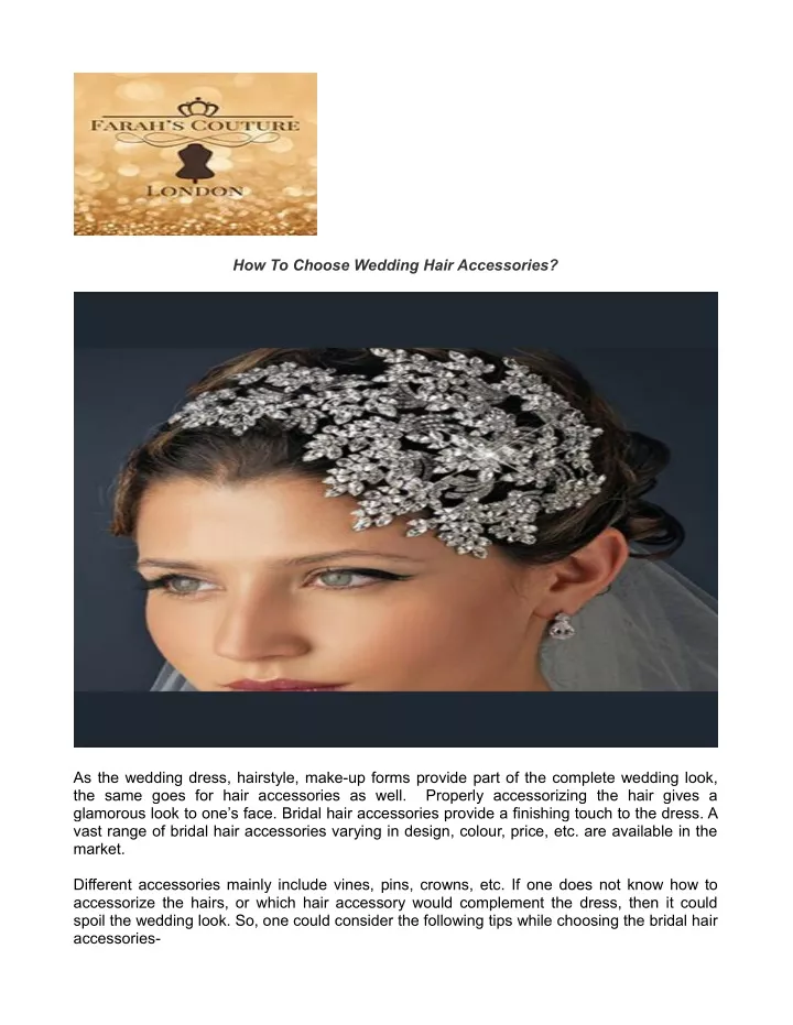 how to choose wedding hair accessories