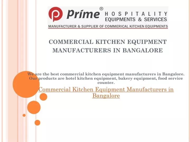 commercial kitchen equipment manufacturers in bangalore