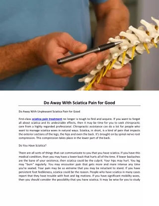 Do Away With Sciatica Pain for Good