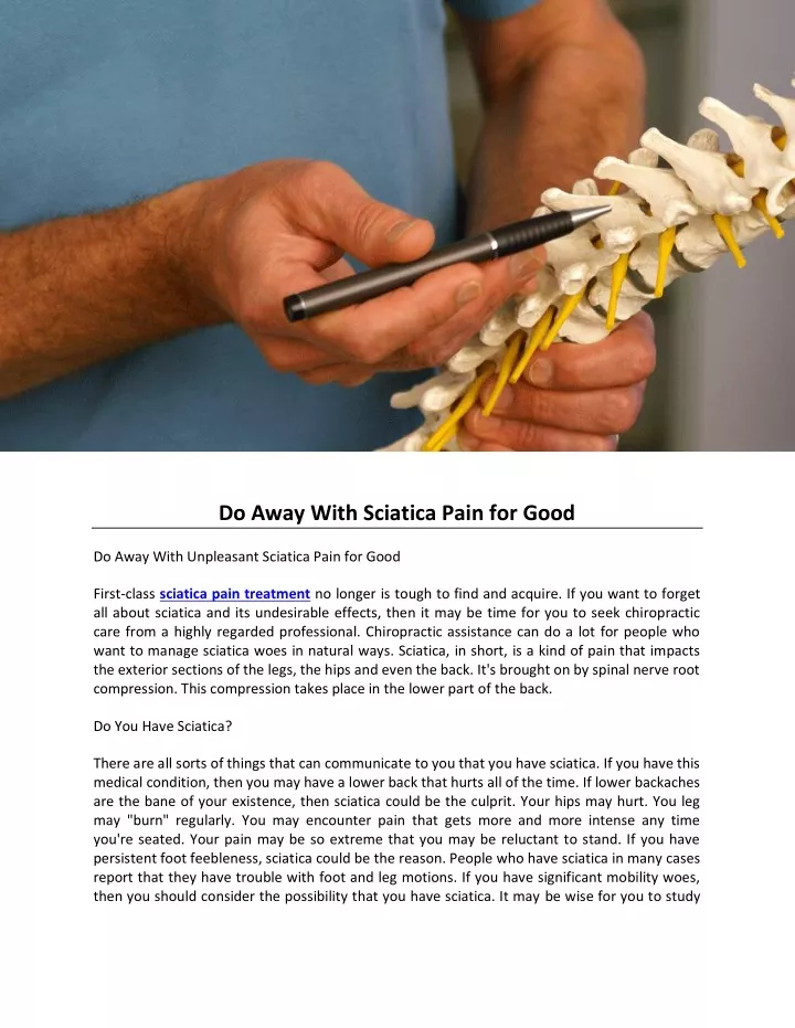do away with sciatica pain for good