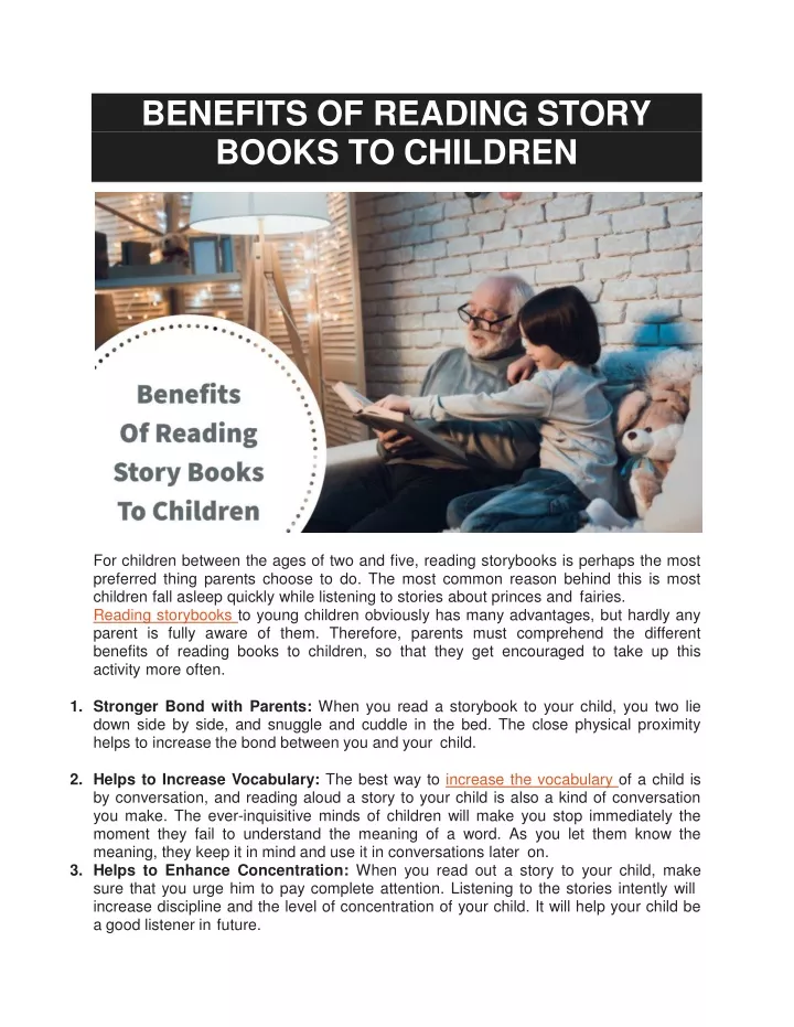 benefits of reading story books to children