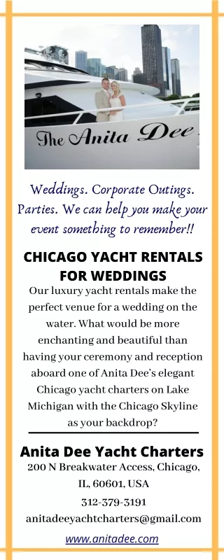 Chicago Yacht Rentals for Weddings