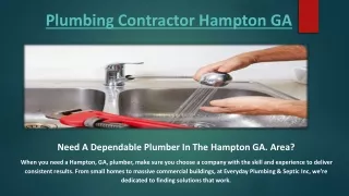 Plumbing Contractor Hampton GA