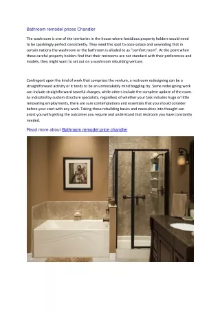 bathroom remodel prices Chandler