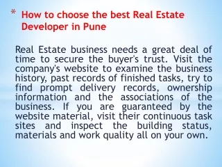 Real Estate Developers Projects in Pune