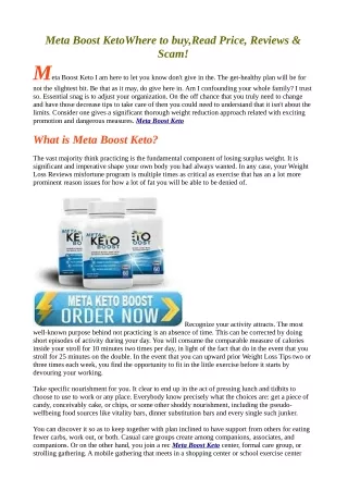 Meta Boost Keto|Reviews |Where to buy|Side Effects|Benfits|Scam.