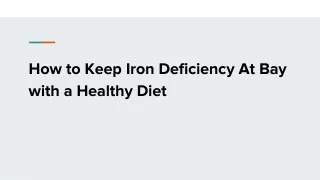 How to Keep Iron Deficiency At Bay with a Healthy Diet with Nu-Shakti
