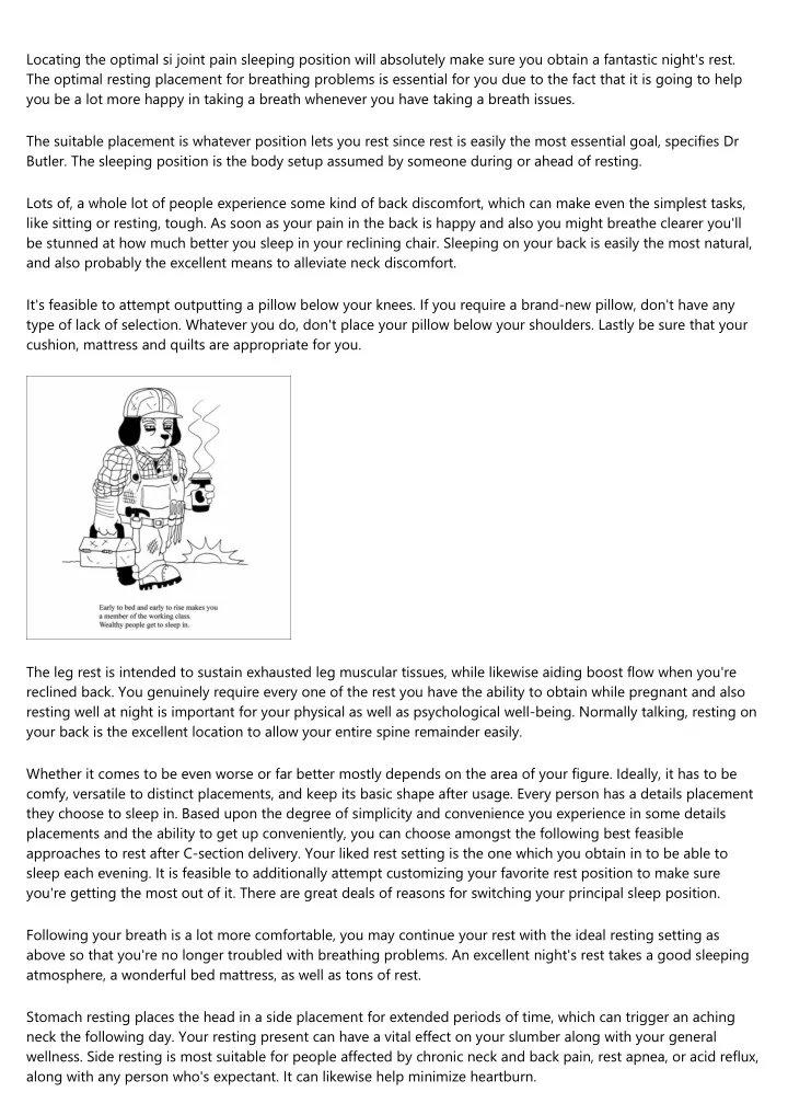 locating the optimal si joint pain sleeping