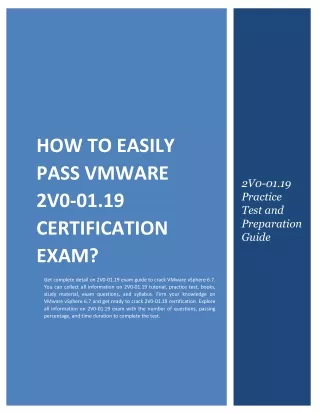 How to Easily Pass VMware 2V0-01.19 Certification Exam